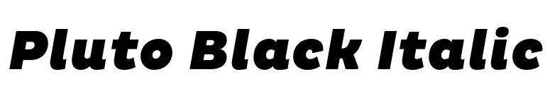 Pluto Black Italic font preview