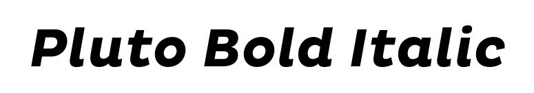 Pluto Bold Italic font preview