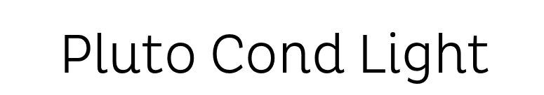 Pluto Cond Light font preview