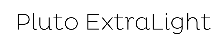 Pluto ExtraLight font preview