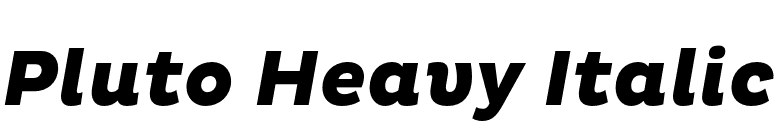 Pluto Heavy Italic font preview