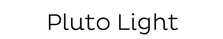 Pluto Light font preview