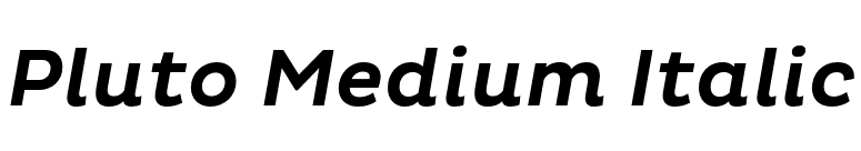 Pluto Medium Italic font preview