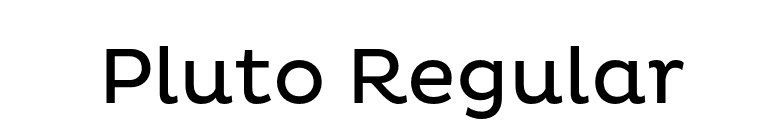 Pluto Regular font preview