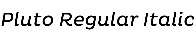 Pluto Regular Italic font preview