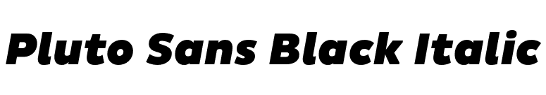 Pluto Sans Black Italic font preview
