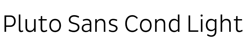 Pluto Sans Cond Light font preview
