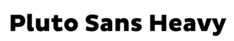 Pluto Sans Heavy font preview