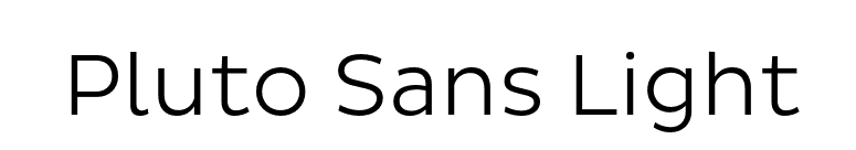 Pluto Sans Light font preview