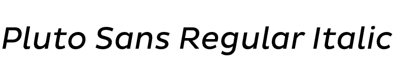 Pluto Sans Regular Italic font preview