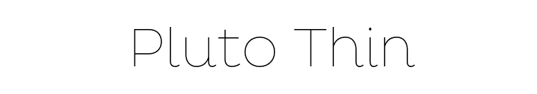Pluto Thin font preview