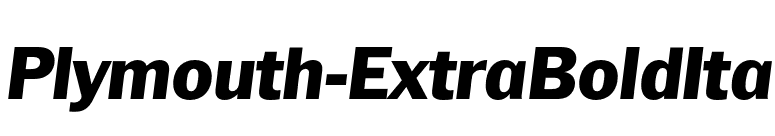 Plymouth-ExtraBoldIta font preview