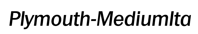 Plymouth-MediumIta font preview