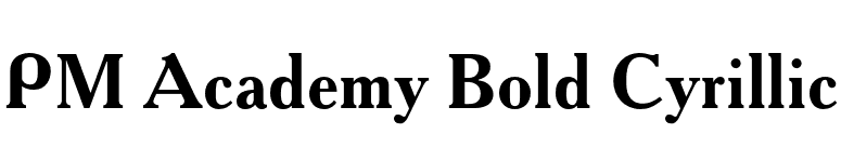 PM Academy Bold Cyrillic font preview
