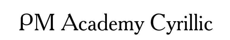 PM Academy Cyrillic font preview