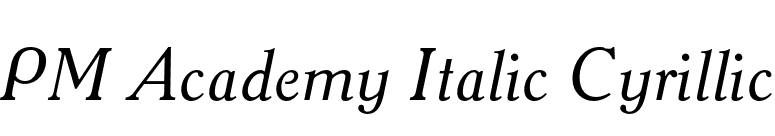 PM Academy Italic Cyrillic font preview