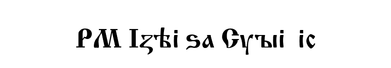 PM Izhitsa Cyrillic font preview