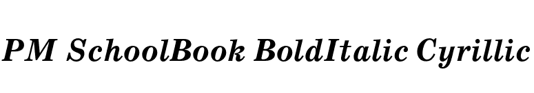 PM SchoolBook BoldItalic Cyrillic font preview