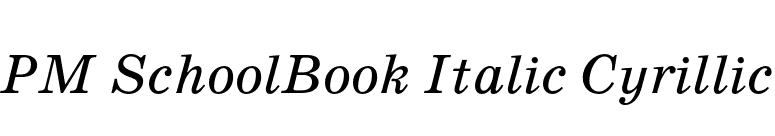 PM SchoolBook Italic Cyrillic font preview