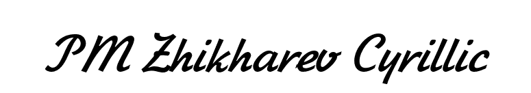 PM Zhikharev Cyrillic font preview