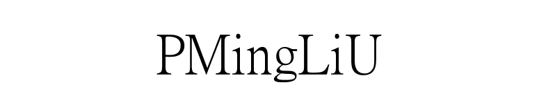 PMingLiU font preview