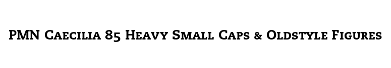 PMN Caecilia 85 Heavy Small Caps & Oldstyle Figures font preview