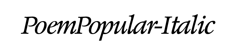 PoemPopular-Italic font preview