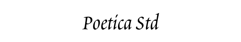 Poetica Std font preview