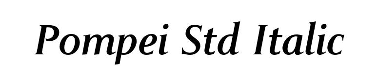 Pompei Std Italic font preview