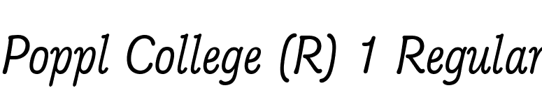 Poppl College (R) 1 Regular font preview