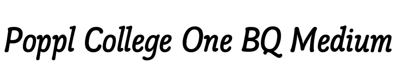 Poppl College One BQ Medium font preview