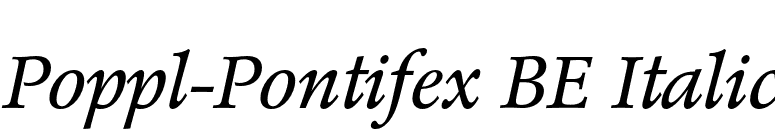 Poppl-Pontifex BE Italic font preview