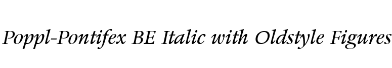 Poppl-Pontifex BE Italic with Oldstyle Figures font preview