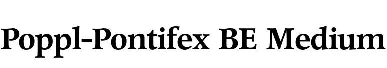 Poppl-Pontifex BE Medium font preview
