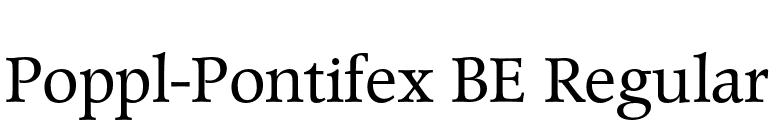 Poppl-Pontifex BE Regular font preview