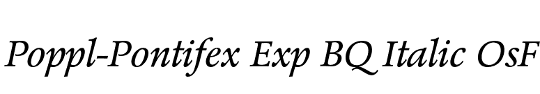 Poppl-Pontifex Exp BQ Italic OsF font preview