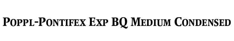 Poppl-Pontifex Exp BQ Medium Condensed font preview