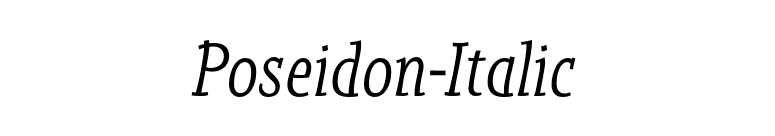 Poseidon-Italic font preview