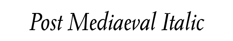 Post Mediaeval Italic font preview