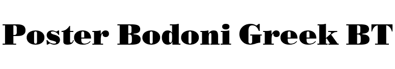 Poster Bodoni Greek BT font preview