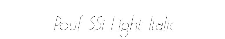 Pouf SSi Light Italic font preview