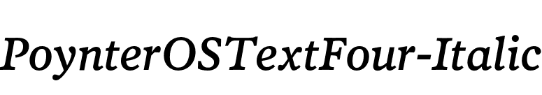 PoynterOSTextFour-Italic font preview