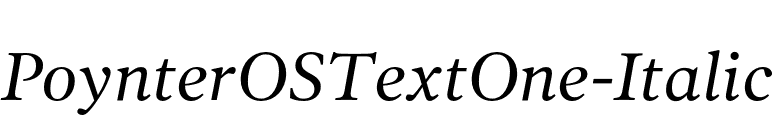 PoynterOSTextOne-Italic font preview