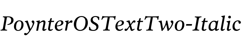 PoynterOSTextTwo-Italic font preview