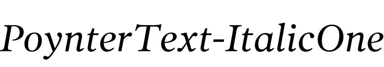 PoynterText-ItalicOne font preview