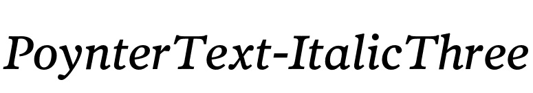 PoynterText-ItalicThree font preview