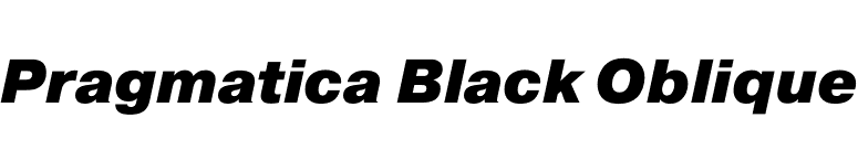Pragmatica Black Oblique font preview
