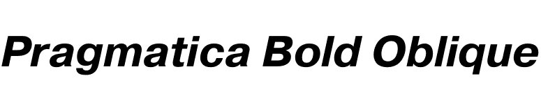 Pragmatica Bold Oblique font preview
