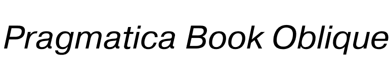 Pragmatica Book Oblique font preview
