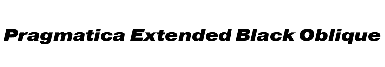 Pragmatica Extended Black Oblique font preview